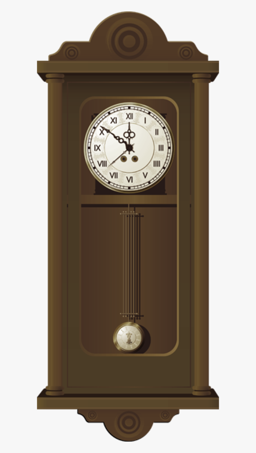 Old Wall Clock Vector, Transparent Clipart