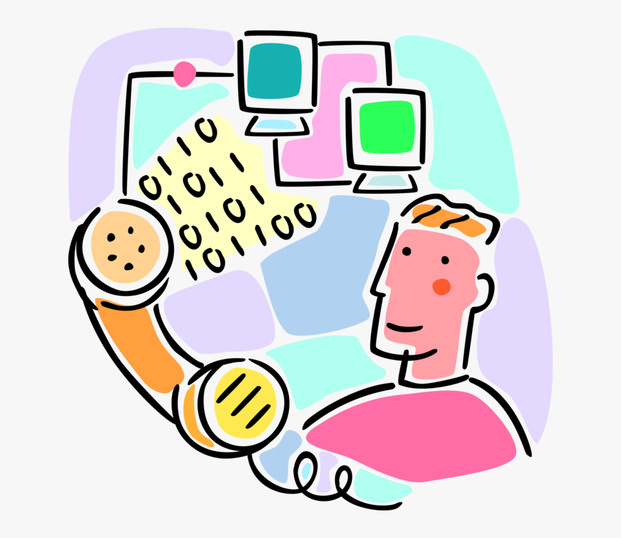 Vector Illustration Of Telephone Handset Receiver With, Transparent Clipart