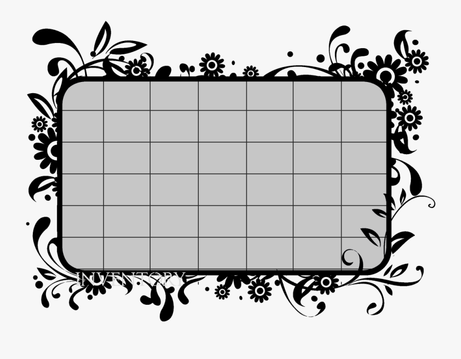 Transparent Flower Border Black And White Png - Black And White Beautiful Frame, Transparent Clipart