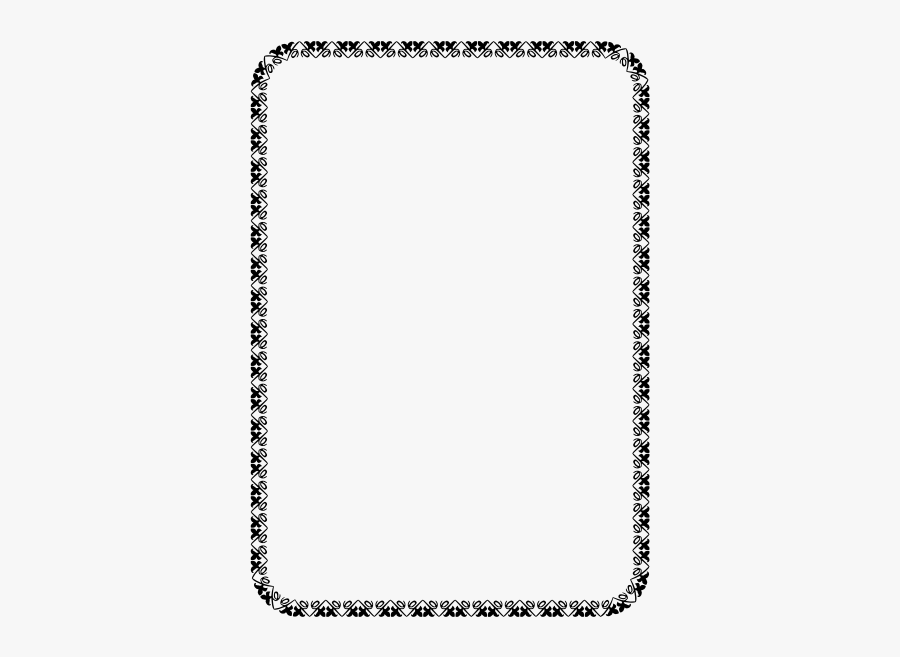 Floral Border - Page Frame Design Png, Transparent Clipart