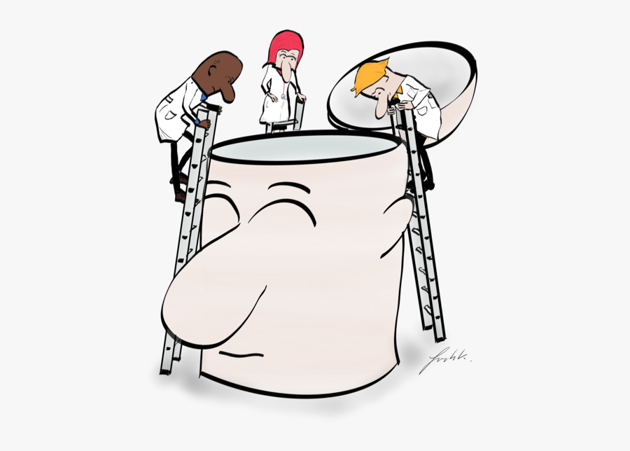 Joe And Co Examining Inside Head - Cartoon, Transparent Clipart