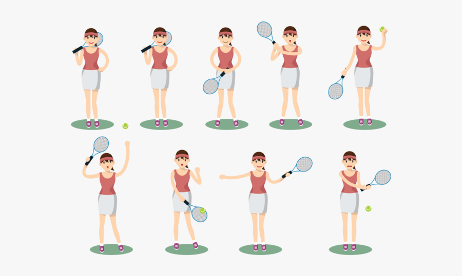 Female Playing Tennis - Niñas Jugando Tenis En Caricatura, Transparent Clipart