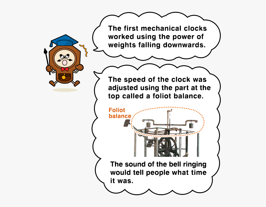 The First Mechanical Clocks Worked Using The Power - Cartoon, Transparent Clipart