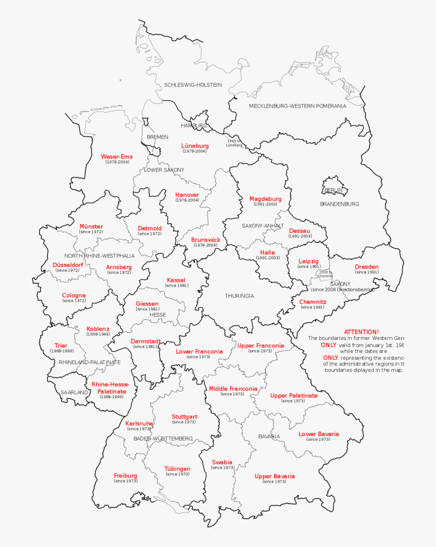 Arresting German Counties Map Me Within X Districts- - Germany Districts, Transparent Clipart