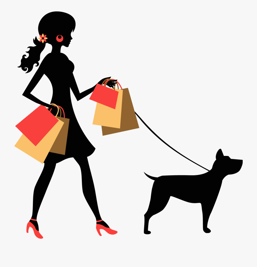 Dog Euclidean Vector Silhouette Photography Bag - Silueta Mujer Con Perro Paris, Transparent Clipart