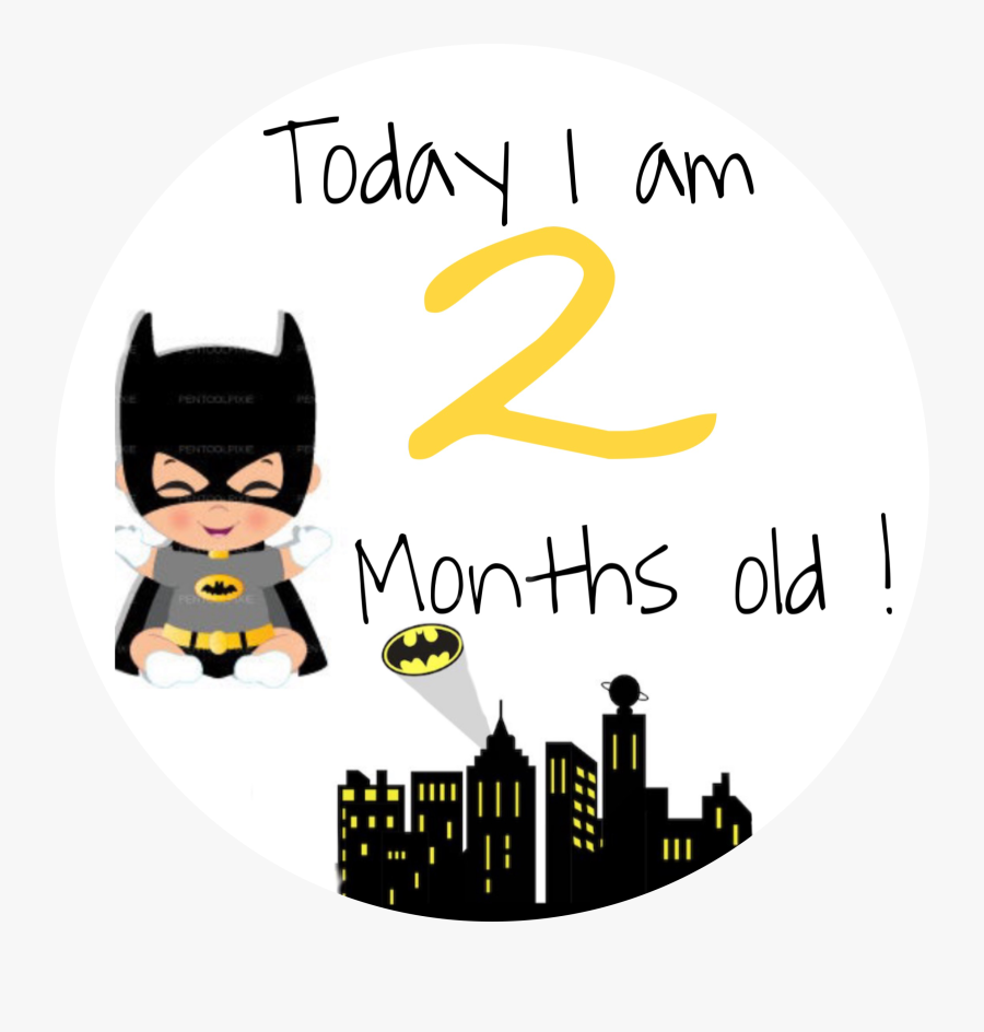 #batman #milestones - 2 Months Old Sticker, Transparent Clipart