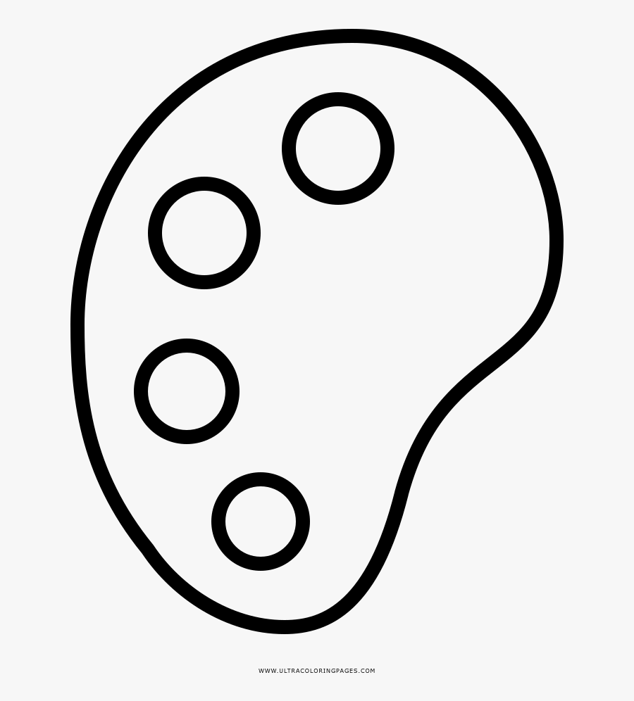 Transparent Paint Pallete Clipart - Line Art, Transparent Clipart