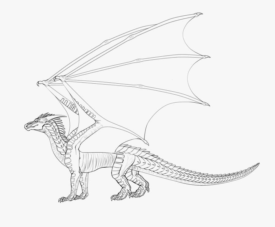 Line Art Wings Of Fire Drawing Dragon - Dragon Base Lineart, Transparent Clipart