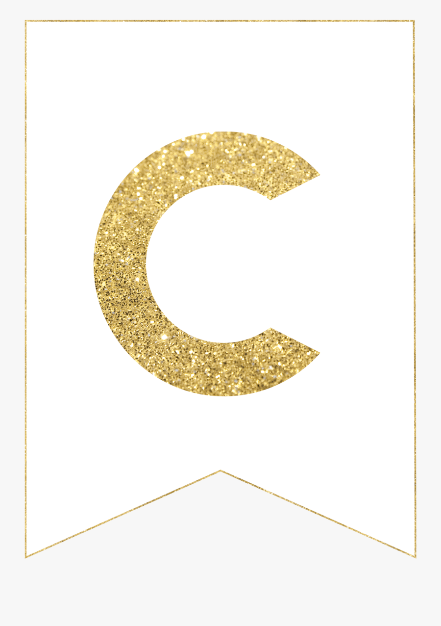 Pennant Clipart Name Katie - Gold Free Printable Banner Letters, Transparent Clipart