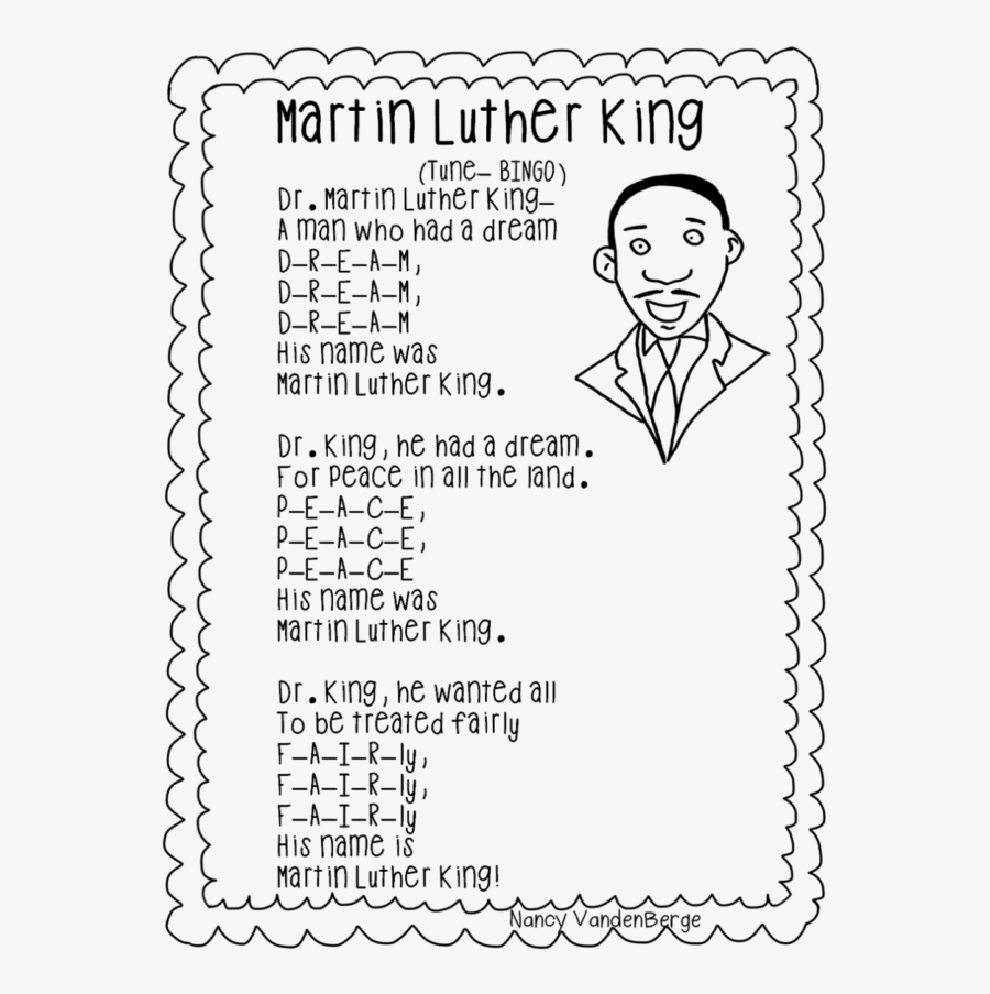 Martin Luther King Poem Kindergarten, Transparent Clipart