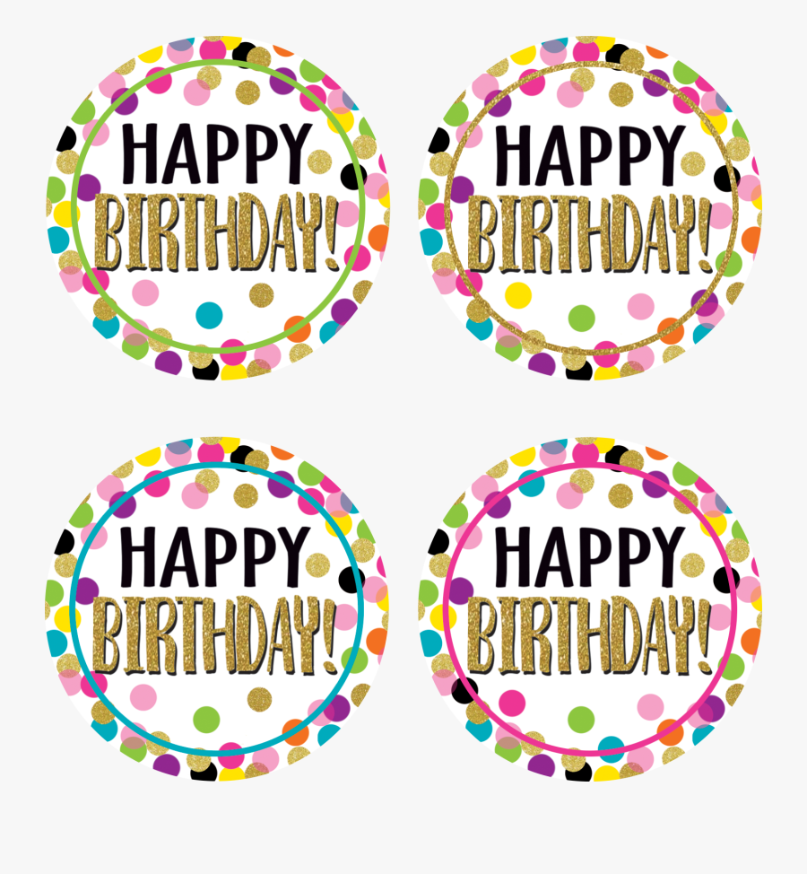 Confetti Happy Birthday Wear "em Badges - Happy Birthday Badge, Transparent Clipart