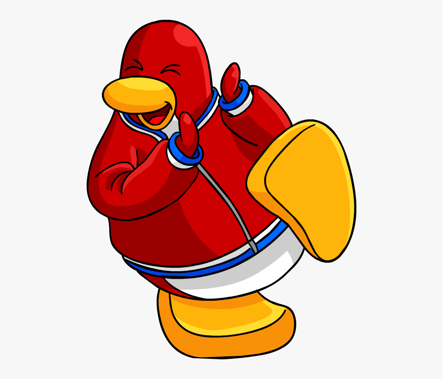 Penguin Clipart Track - Pinguino Rojo De Club Penguin, Transparent Clipart