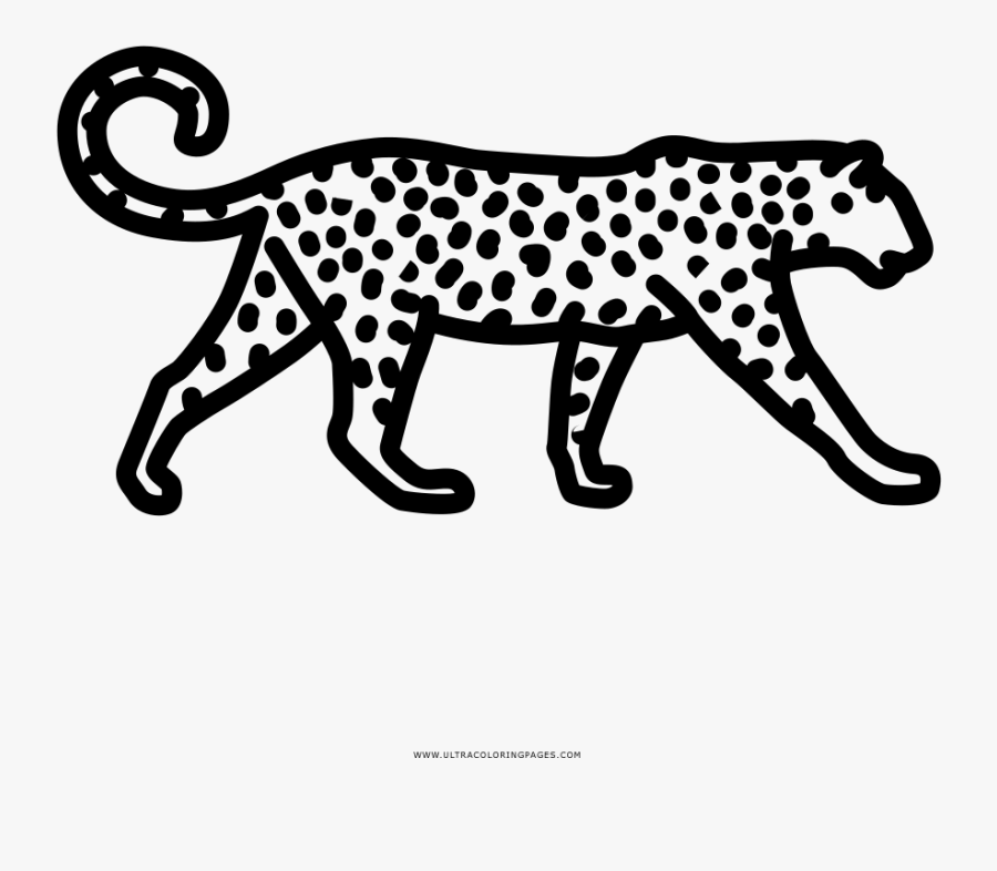 Leopard Coloring Page - Dibujos De Un Leopardo Para Colorear, Transparent Clipart