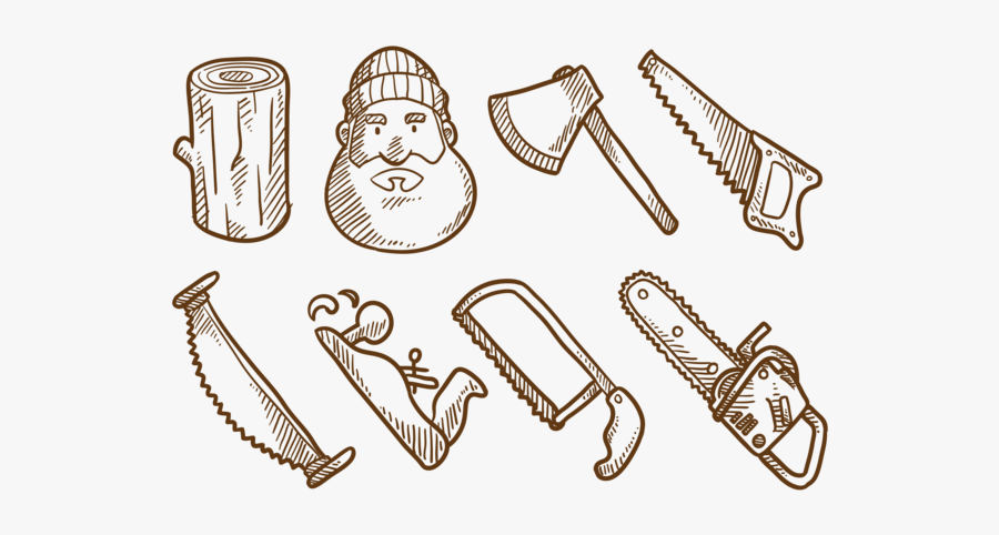 Woodcutter Icons Vector, Transparent Clipart