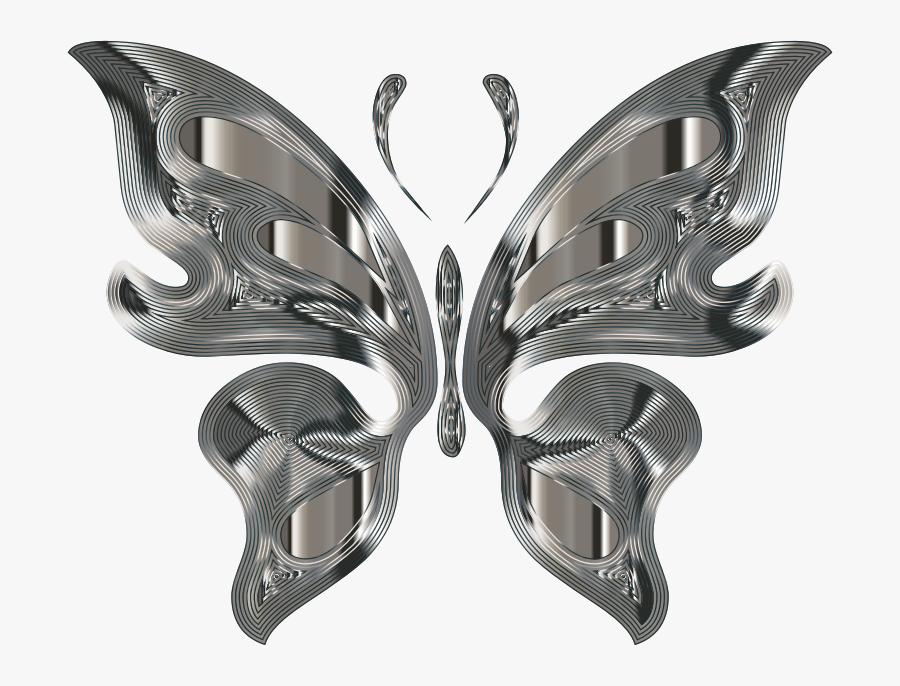 Silver Butterfly Transparent Background, Transparent Clipart