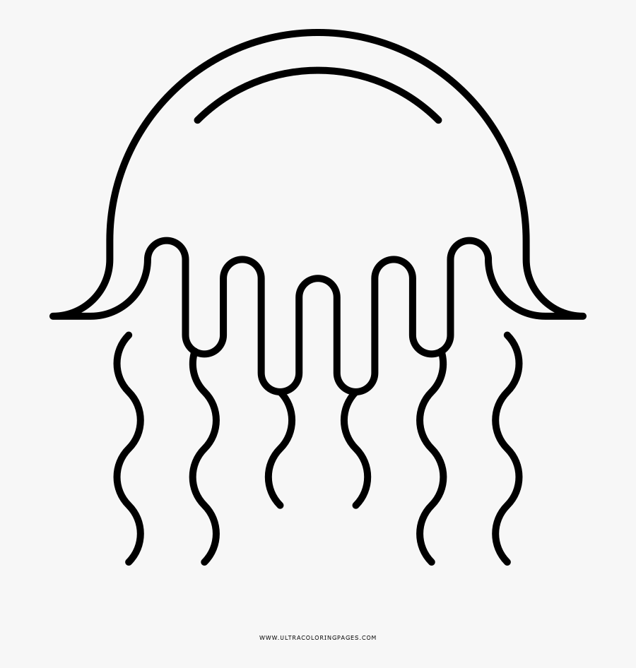 Jellyfish Coloring Page Clipart , Png Download - Coloring Book, Transparent Clipart