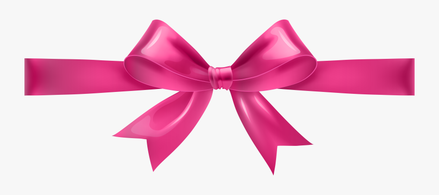Transparent Bow Clipart Black And White - Pink Bow Ribbon Png, Transparent Clipart