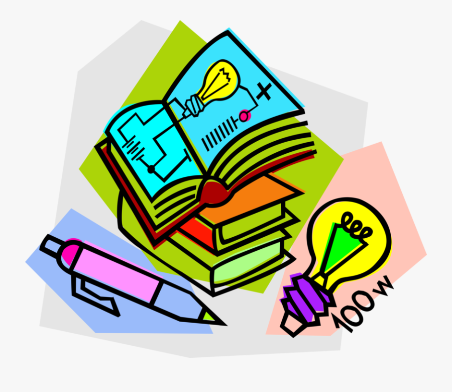 Physics Study Of Textbooks Vector Image School - School Project Png, Transparent Clipart