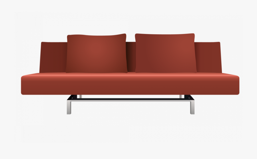 Futon Couch Red White Brown Leather Sleeper Fantastic - Modern Sofa, Transparent Clipart