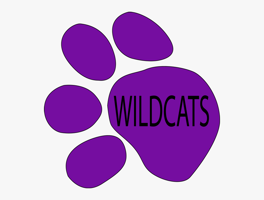Wildcats Purple Paw Print Clipart , Png Download - Wildcat Paw, Transparent Clipart