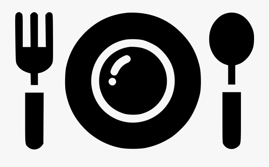 Font,logo,circle,black And White,clip - Food Plate Icon Png, Transparent Clipart