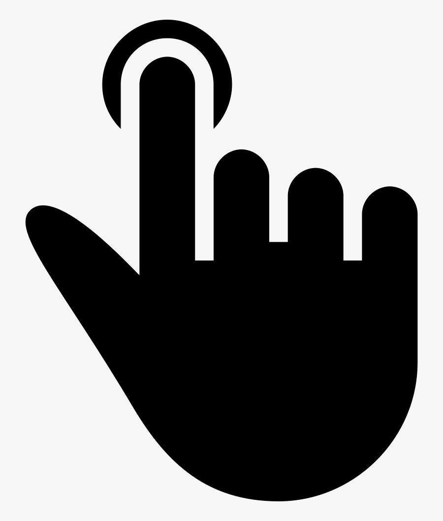 One Finger Click Black Hand Symbol Comments - Hand Png Icon Black, Transparent Clipart