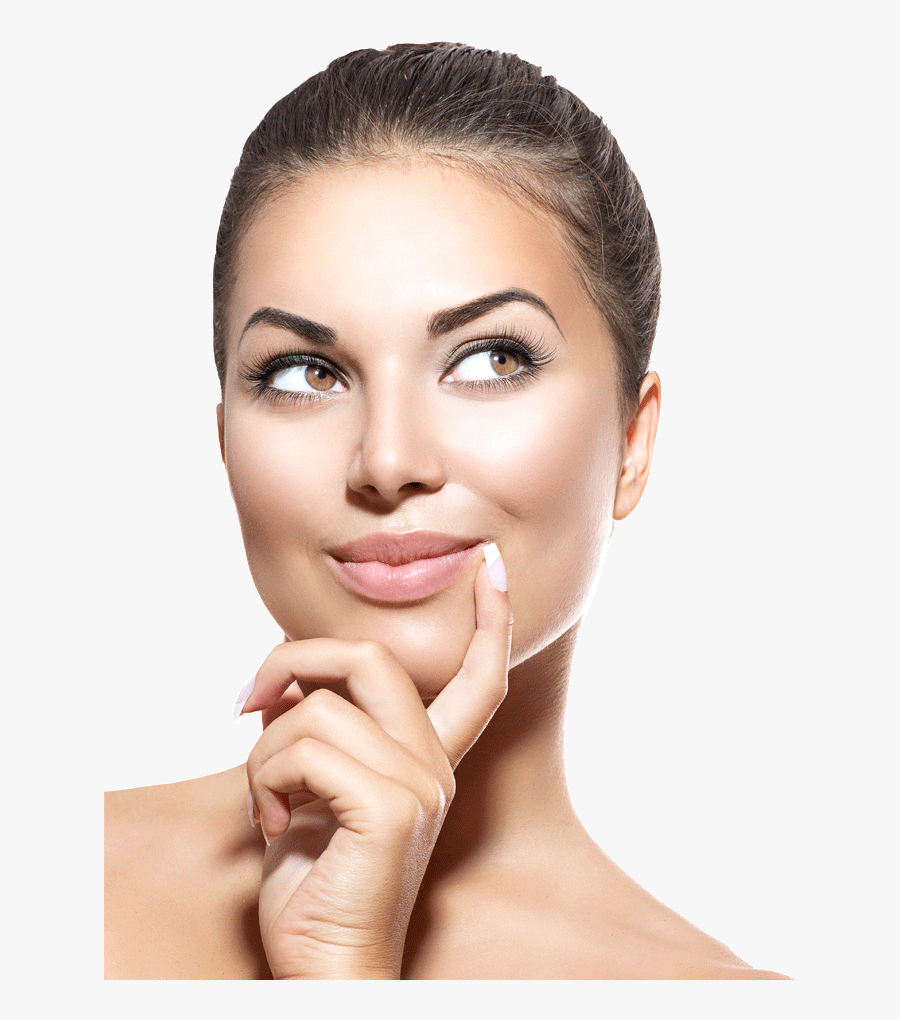 Facial Aesthetic Center For Botox And Juvederm In Mount - Beauty Portrait Beautiful Spa Girl Showing Finger Up, Transparent Clipart