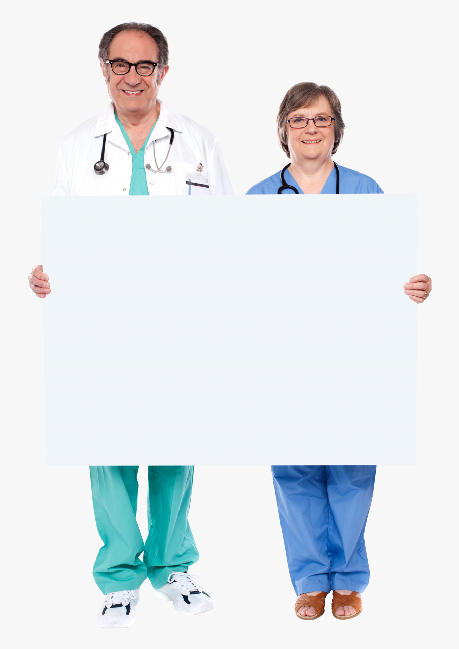 Doctor Holding Banner Png Image - Businessperson, Transparent Clipart