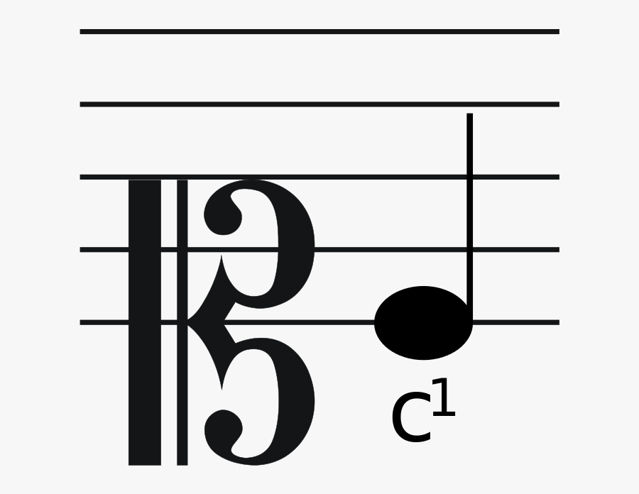 Soprano Clef With Note - Alto Clef E4, Transparent Clipart