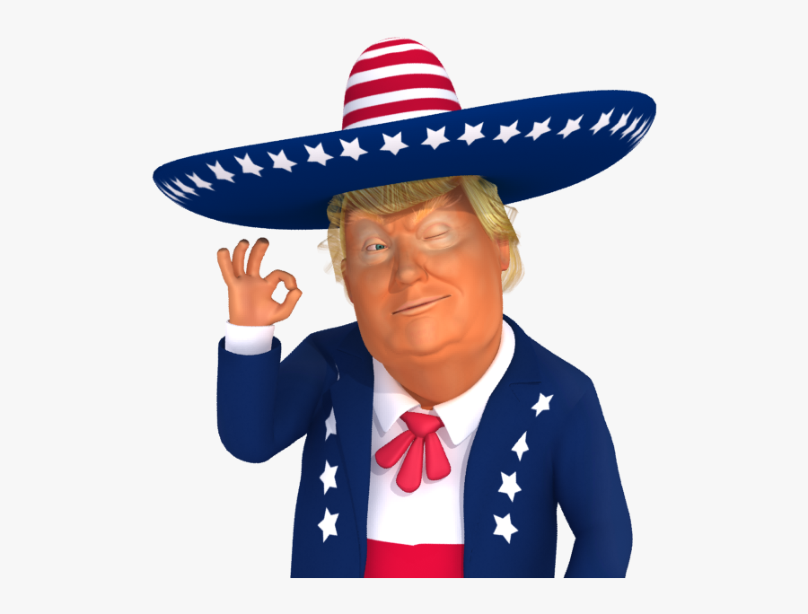 #trumpsticker It"s Ok 3d Mexican Trump Caricature - Donald Trump Doing The Floss, Transparent Clipart