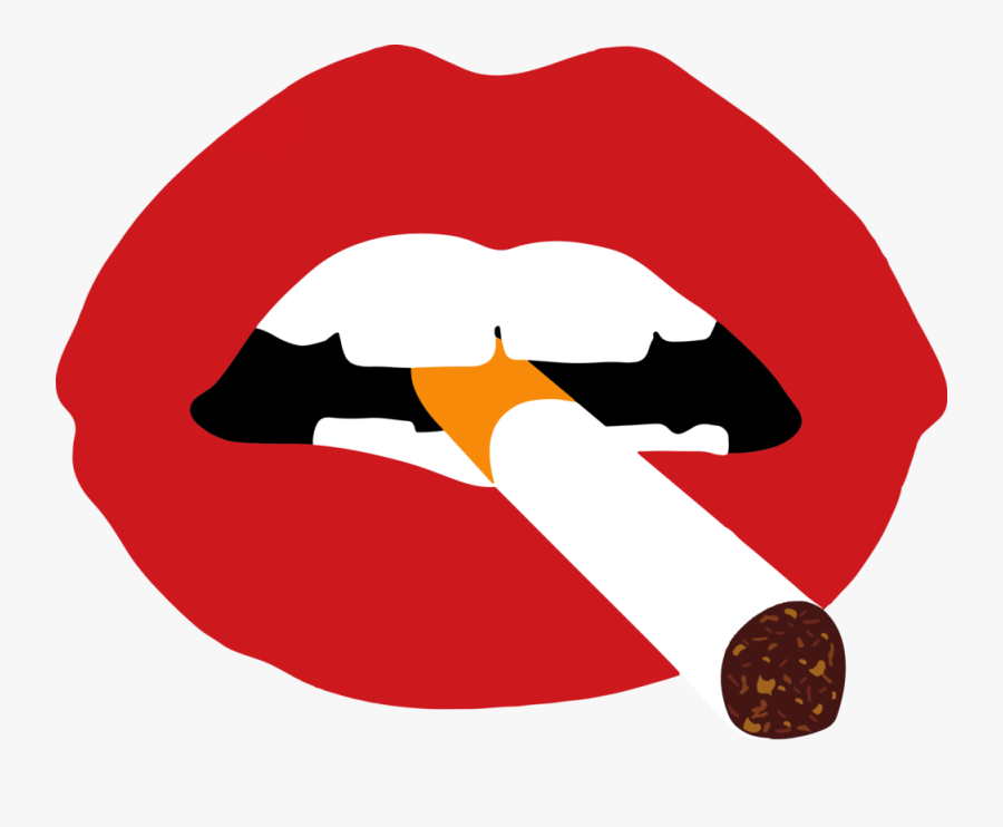 Lips - Cigarette In The Lips Illustration, Transparent Clipart