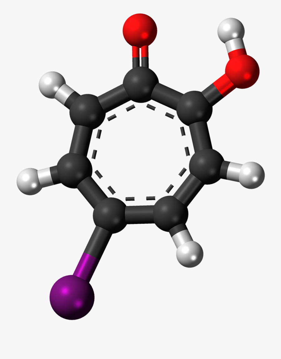 Transparent Atoms Clipart - Phthalic Acid 3d Structure, Transparent Clipart