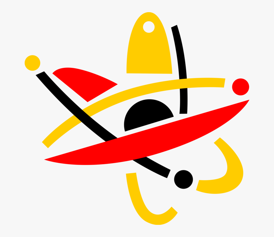 Vector Illustration Of Energy Atoms Circling Nucleus, Transparent Clipart