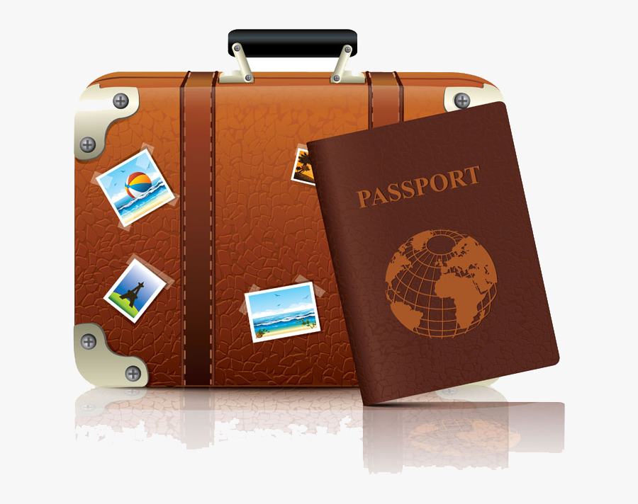 Passport Clipart Travel Luggage - Transparent Background Suitcase Clipart, Transparent Clipart