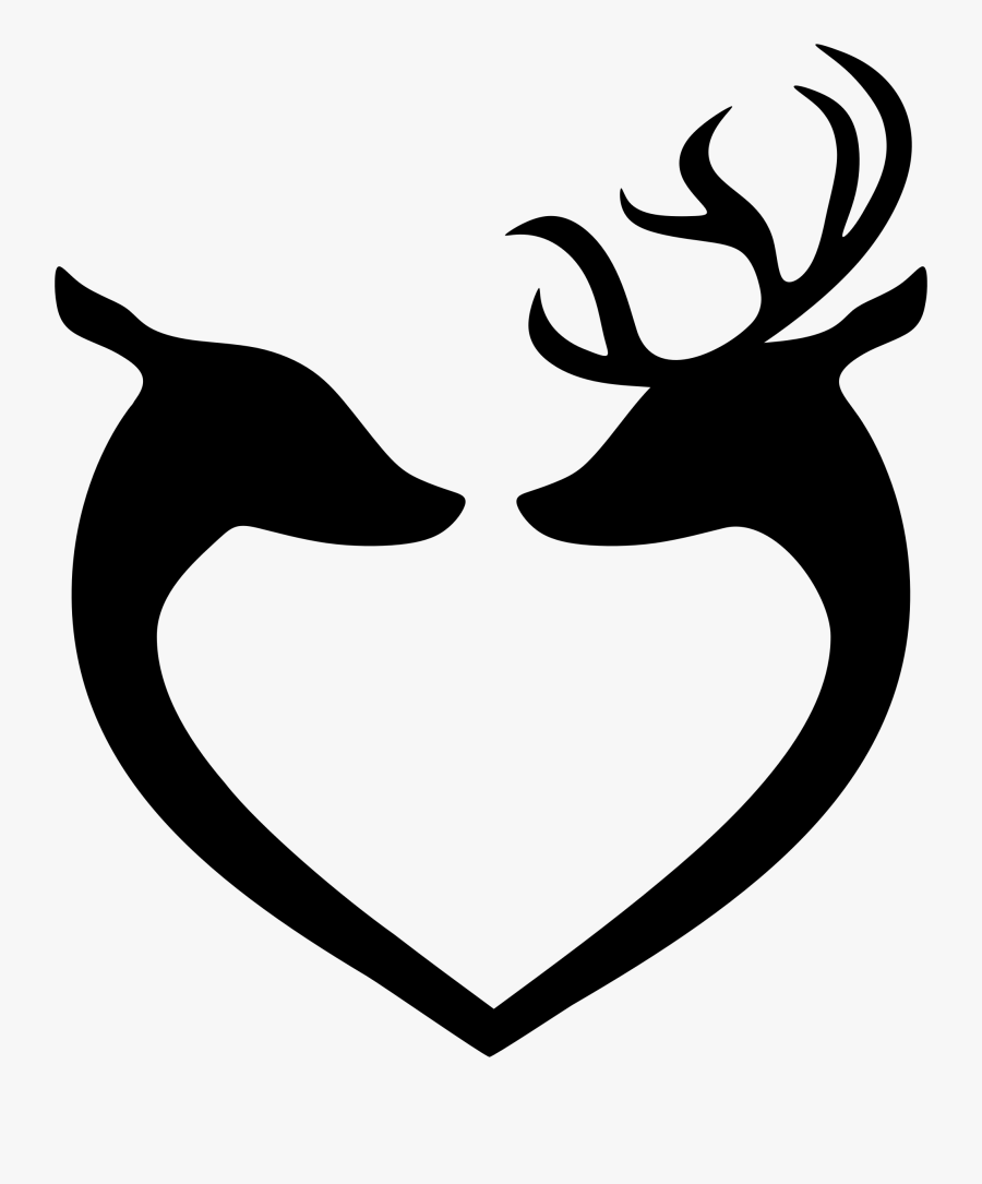 Moose Reindeer Antler Portable Network Graphics - Silhouette Stag And Doe, Transparent Clipart