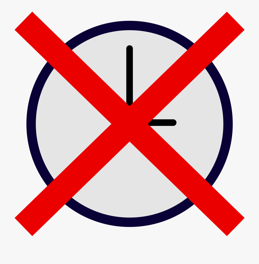 File - Icon Noclock - Svg - Alarm Clock Crossed Out, Transparent Clipart