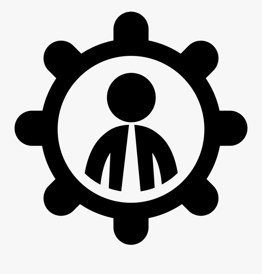 Businessman In A Wheel Symbol Comments - Gears Of War Cog Logo, Transparent Clipart