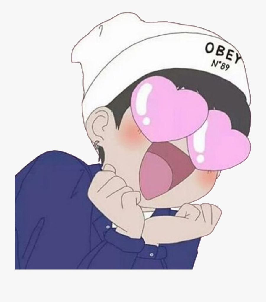#obey #heart #hearts #hearteyes #anime #animeboy #kawaii - Anime Heart Eyes Png, Transparent Clipart