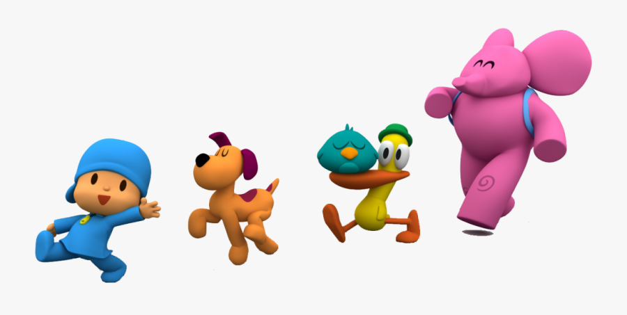 Gif Desktop Wallpaper Image Pocoyo Shapes - Pocoyo Pato Elly Loula Pajaroto, Transparent Clipart