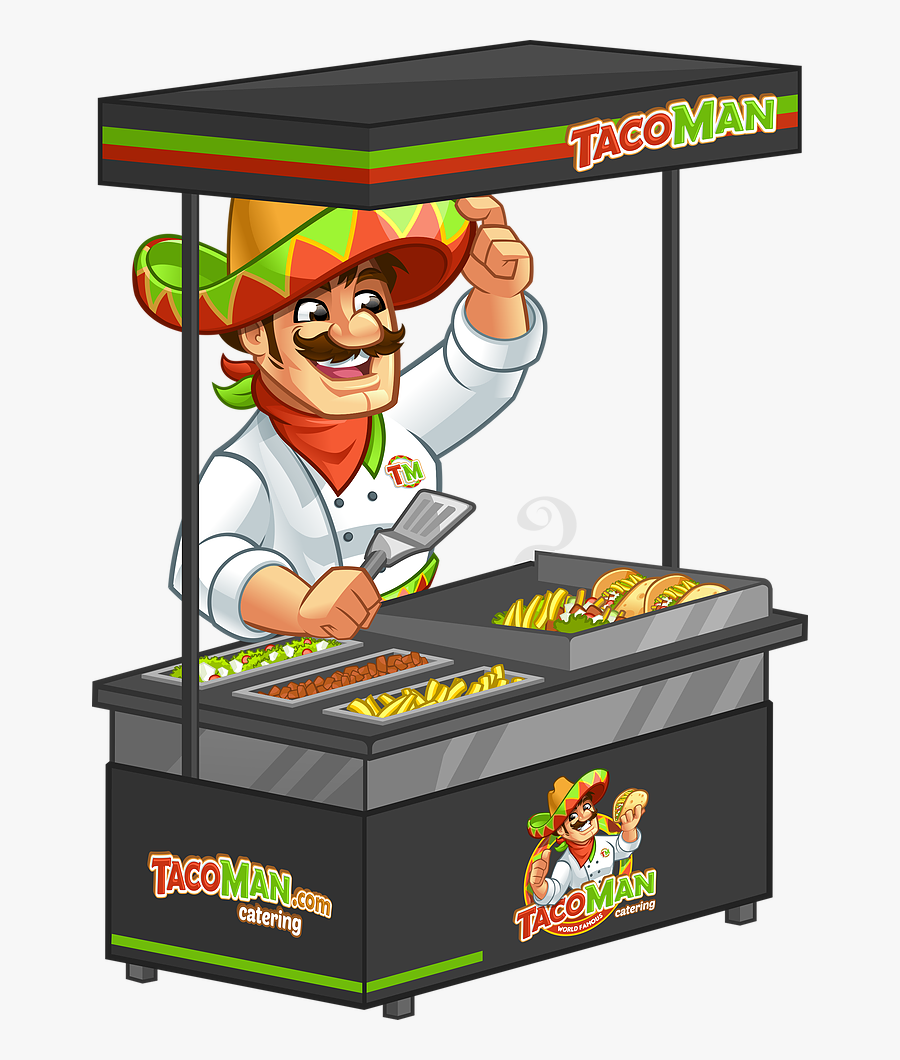 Taco Man On Street, Transparent Clipart