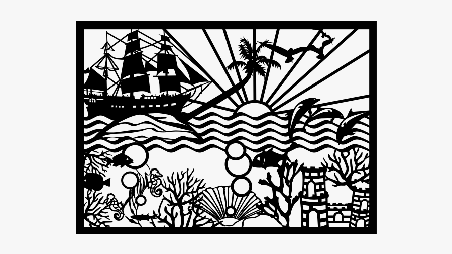 Ocean Theme - Ocean Paper Cut Vector Free, Transparent Clipart