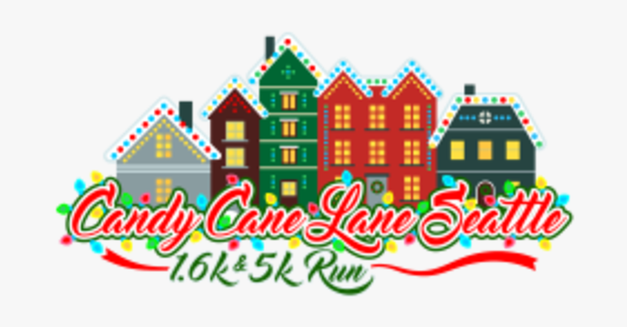 Candy Cane Lane Run, Transparent Clipart