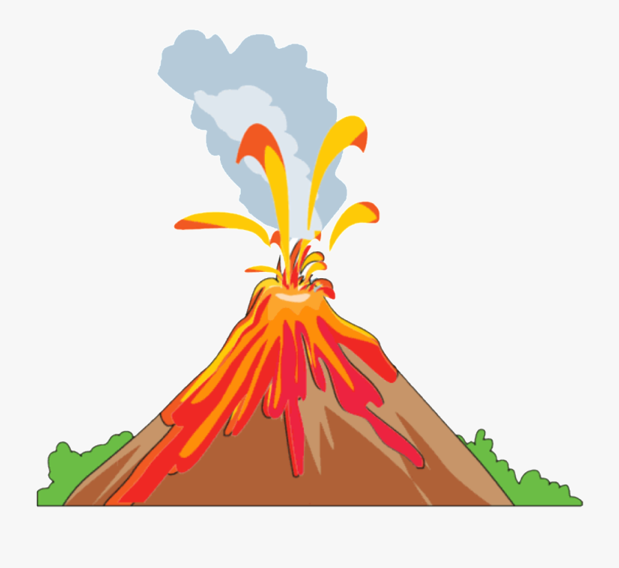 Transparent Volcano Clipart - Cartoon Volcanic Eruption Clipart, Transparent Clipart