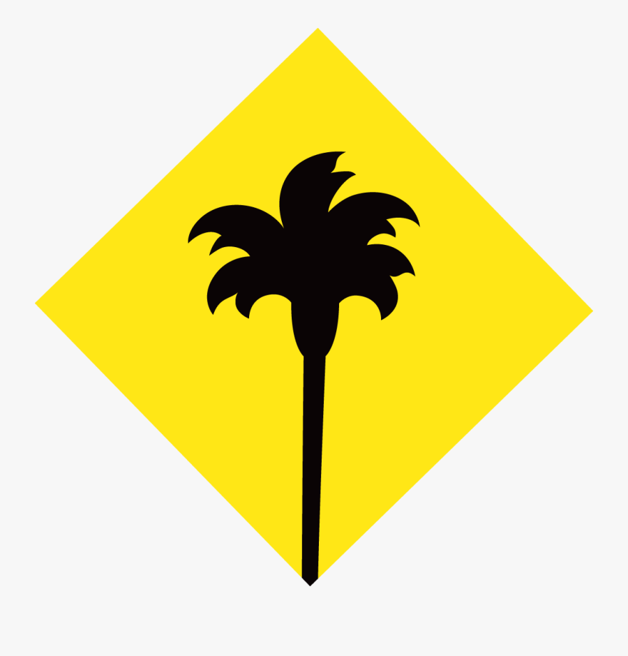 Black Palm Tree Logo Find Restaurant With Yellow Diamond - California Pizza Kitchen Logo, Transparent Clipart