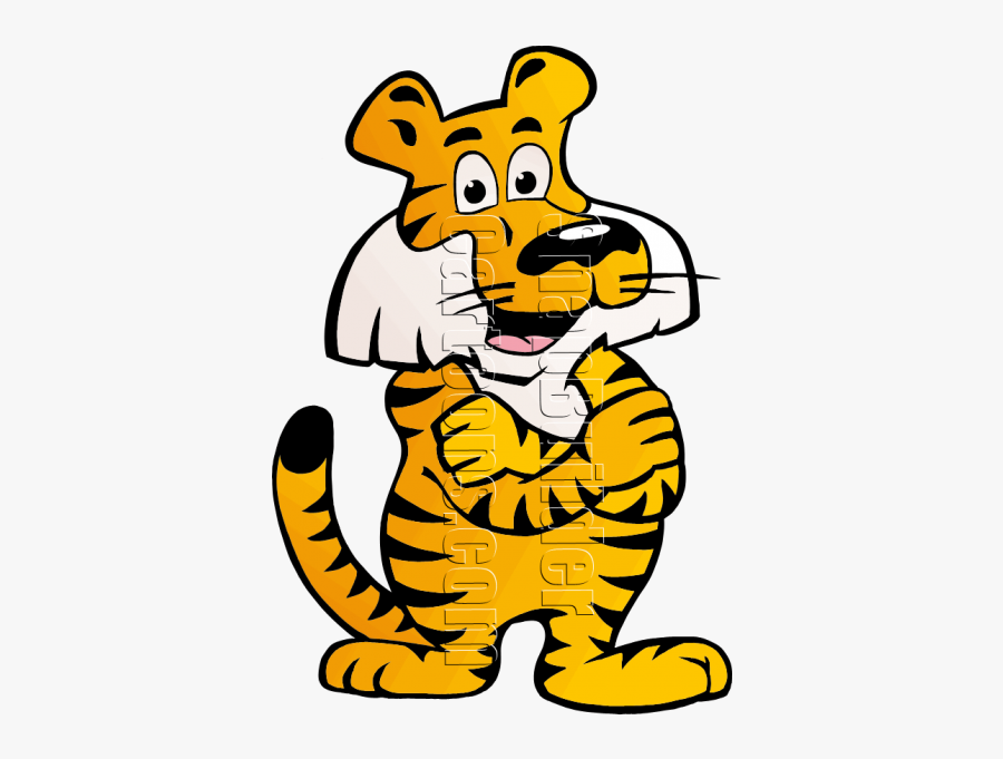 Tiger Standing With Paws Crossed - Tiger Thumbs Up, Transparent Clipart