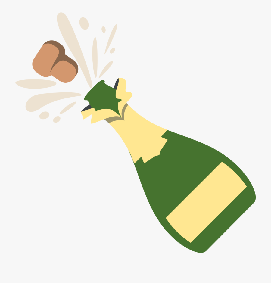 Champagne Bottle Emoji Png, Transparent Clipart