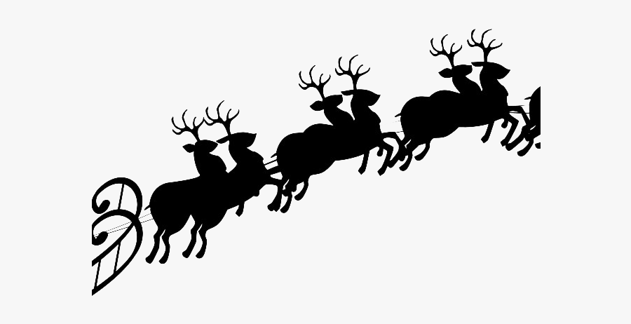 Flying Reindeer Sleigh Png Photos - Santa Claus With Reindeer Png, Transparent Clipart