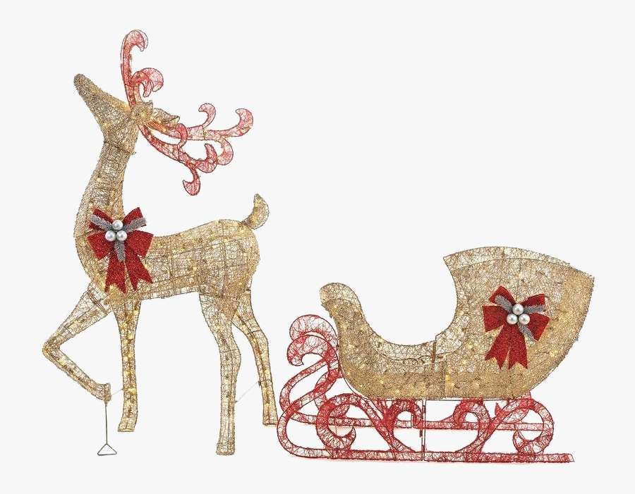 Reindeer Sleigh Png Transparent Image - Christmas Decoration, Transparent Clipart