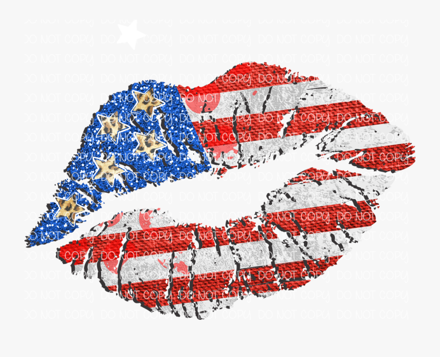 Happy 4th Of July Lips, Transparent Clipart