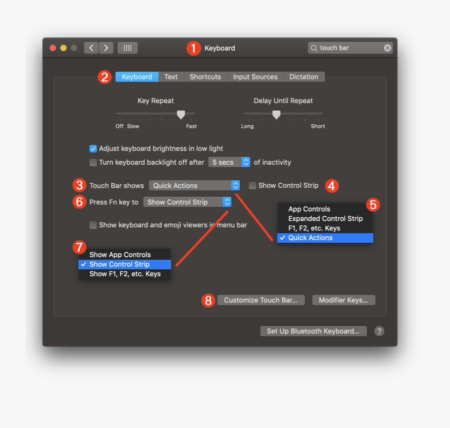 Touch Bar Key Settings - Mac Os Mojave Font, Transparent Clipart